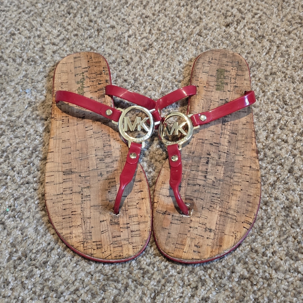 Michael Kors Red Cork Sandals